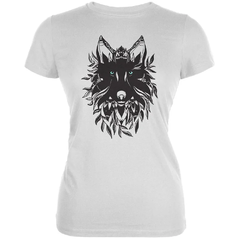 Relaxed Fit T-ShirtsBlack Wolf Line Art Juniors Soft T Shirt