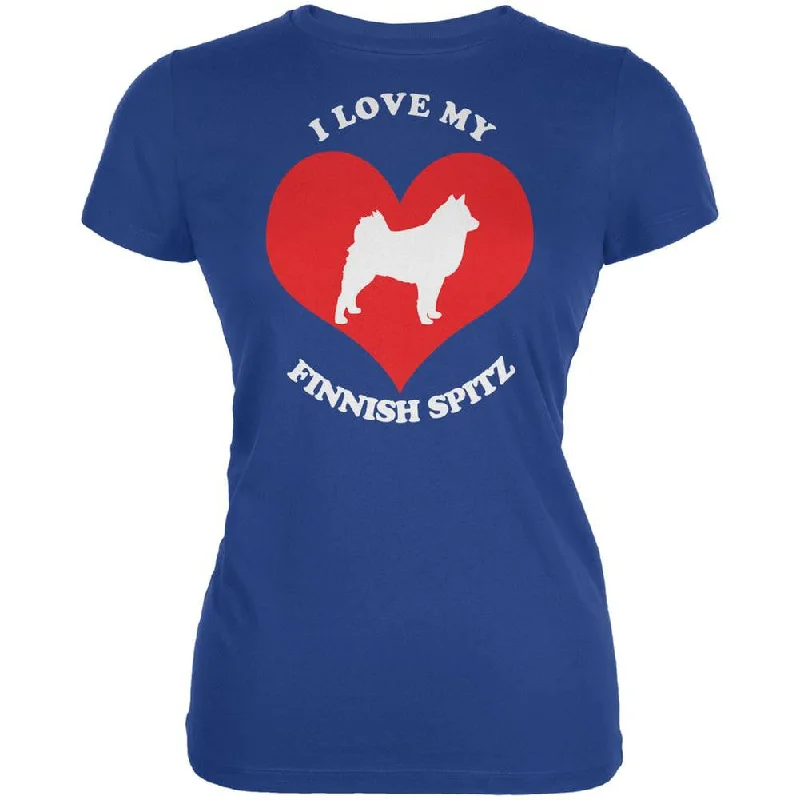 Luxury T-ShirtsValentines I Love My Finnish Spitz Royal Juniors Soft T-Shirt