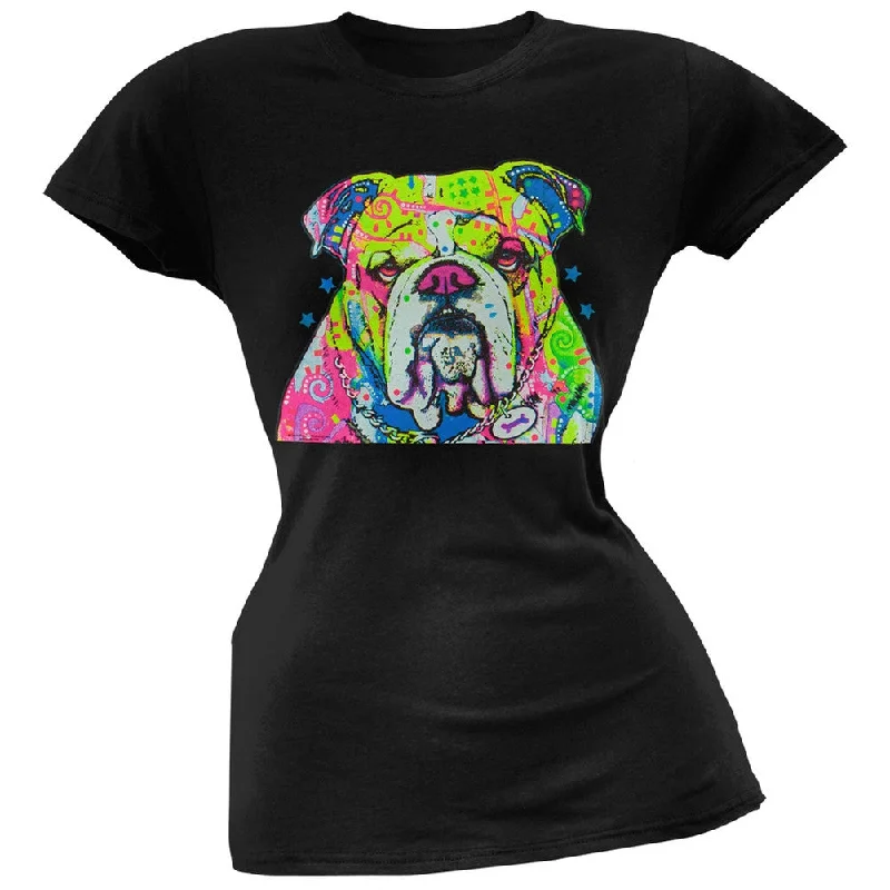 Quick-Dry T-ShirtsThe Bulldog Neon Black Light Juniors T-Shirt