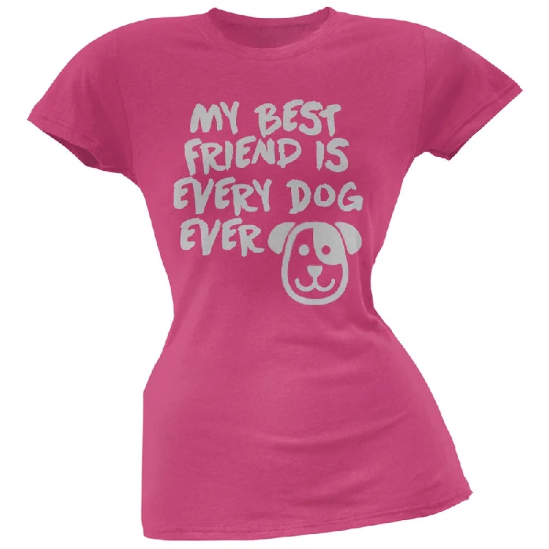 Oversized T-ShirtsMy Best Friend Is Every Dog Ever Pink Soft Juniors T-Shirt