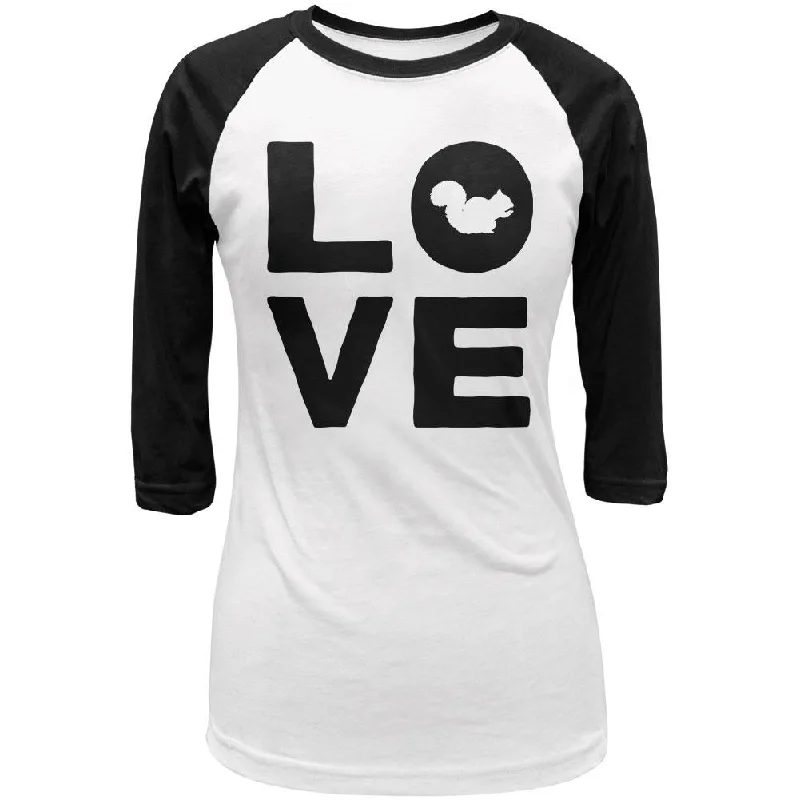 Recycled Fabric T-ShirtsSquirrel Love Juniors 3/4 Sleeve Raglan T Shirt