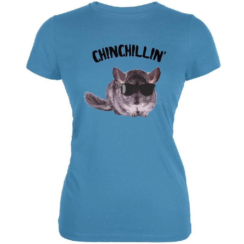 Relaxed Fit T-ShirtsChinchillin Chinchilla Aqua Juniors Soft T-Shirt