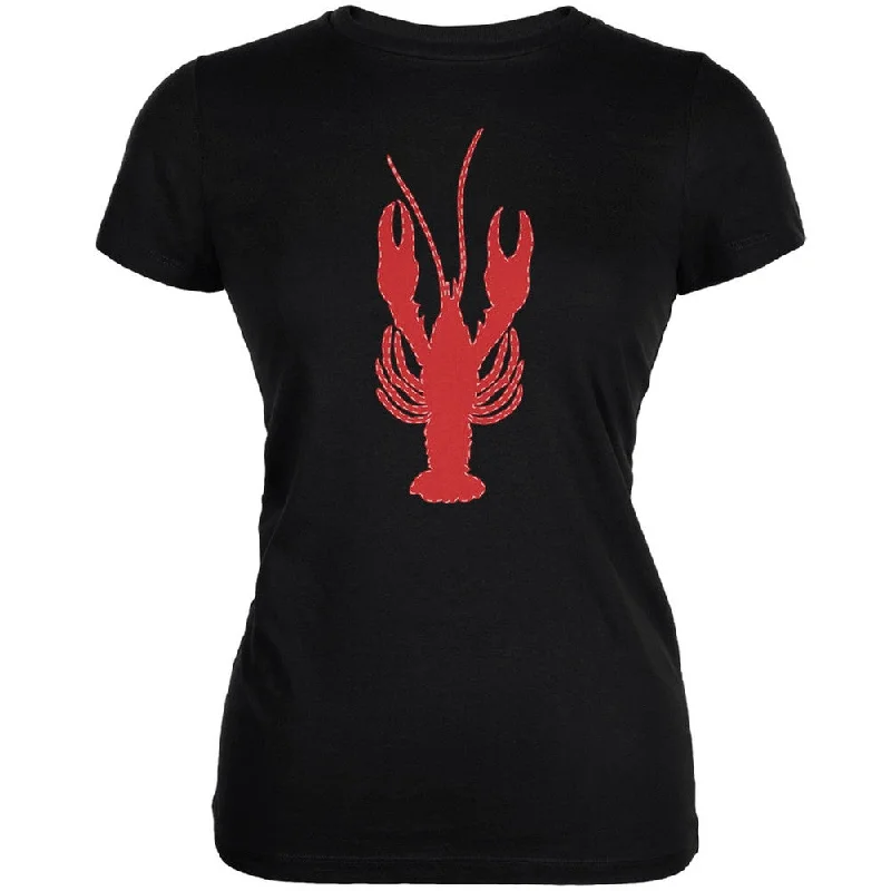 Ruffled T-ShirtsSummer - Lobster Faux Stitched Black Juniors Soft T-Shirt