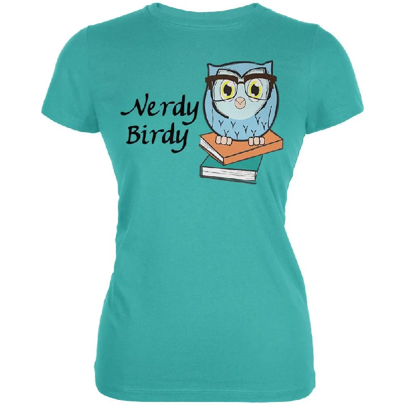 Glitter T-ShirtsOwl Nerdy Birdy Funny Rhyme Juniors Soft T Shirt