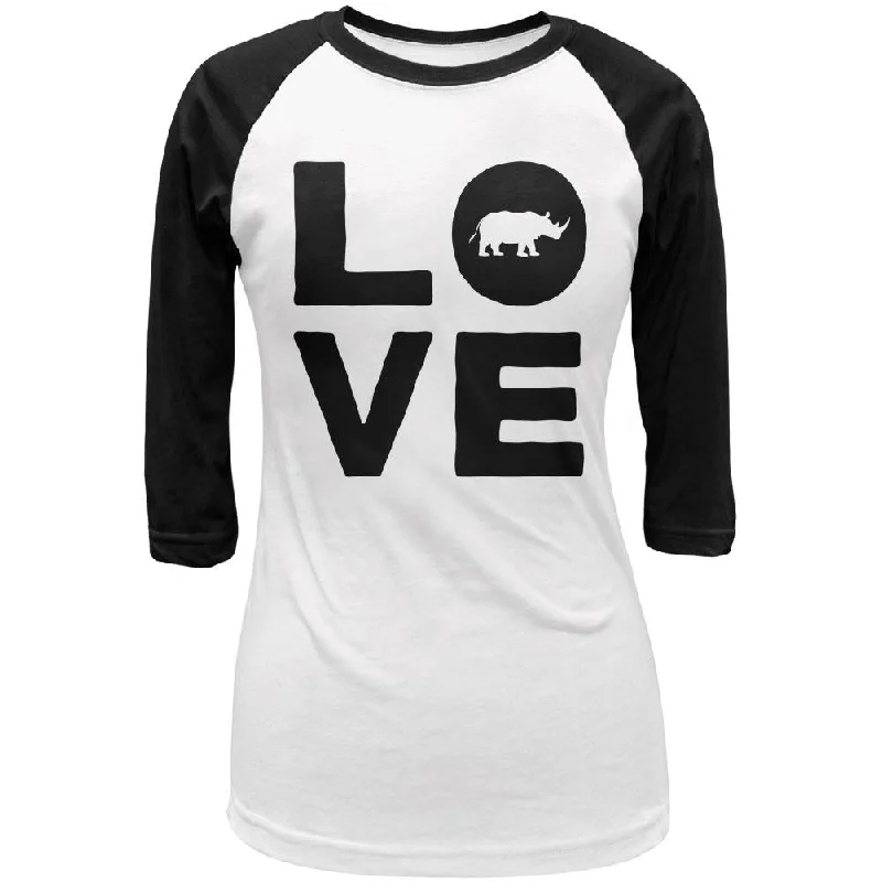 Luxury T-ShirtsRhino Love Juniors 3/4 Sleeve Raglan T Shirt