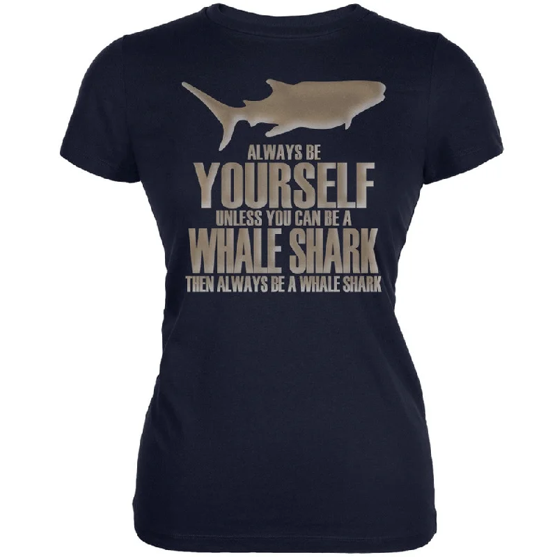 Metallic T-ShirtsAlways Be Yourself Whale Shark Navy Juniors Soft T-Shirt