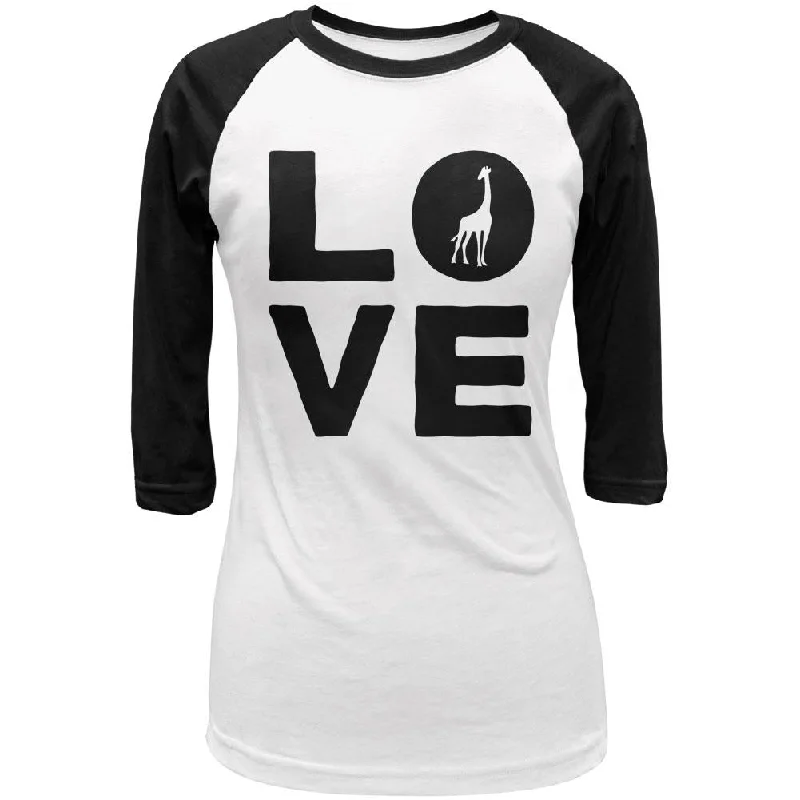 Performance T-ShirtsGiraffe Love Juniors 3/4 Sleeve Raglan T Shirt