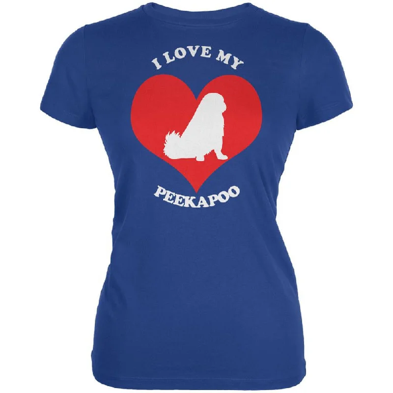 Work T-ShirtsValentines I Love My Peekapoo Royal Juniors Soft T-Shirt