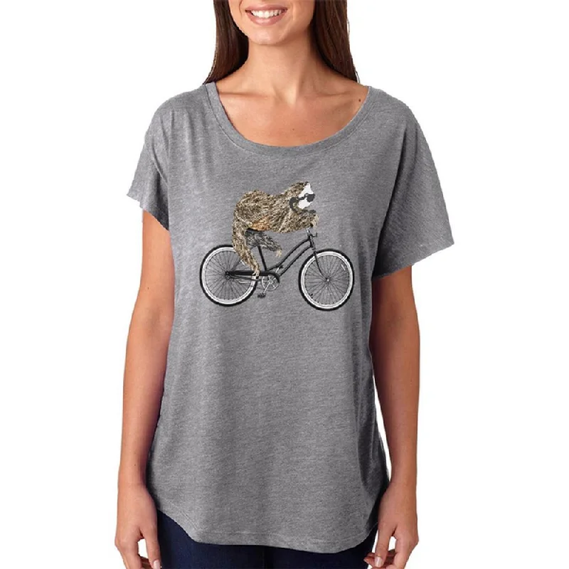 Studded T-ShirtsBicycle Sloth Juniors Dolman T Shirt