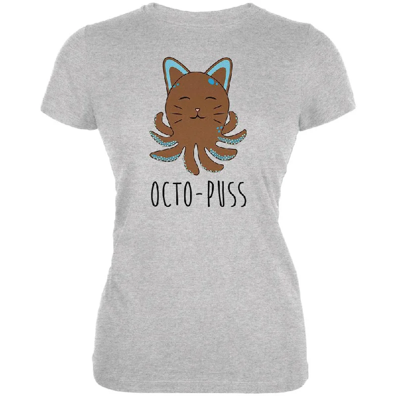 Cycling T-ShirtsOctopus Octo-Puss Cat Funny Juniors Soft T Shirt