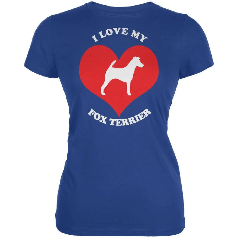 Retro T-ShirtsValentines I Love My Fox Terrier Royal Juniors Soft T-Shirt