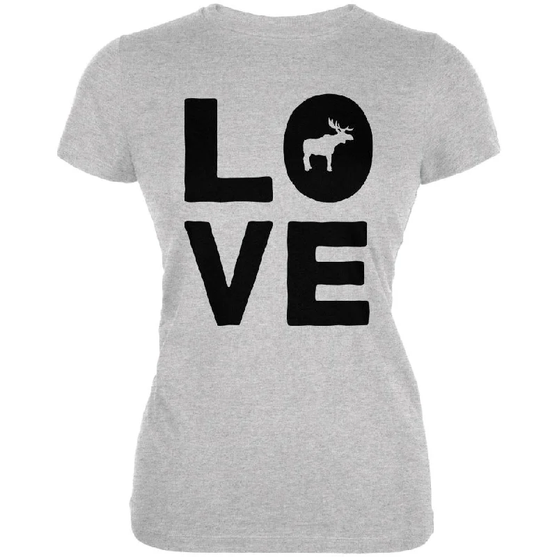 Distressed T-ShirtsAutumn Moose Love Juniors Soft T Shirt