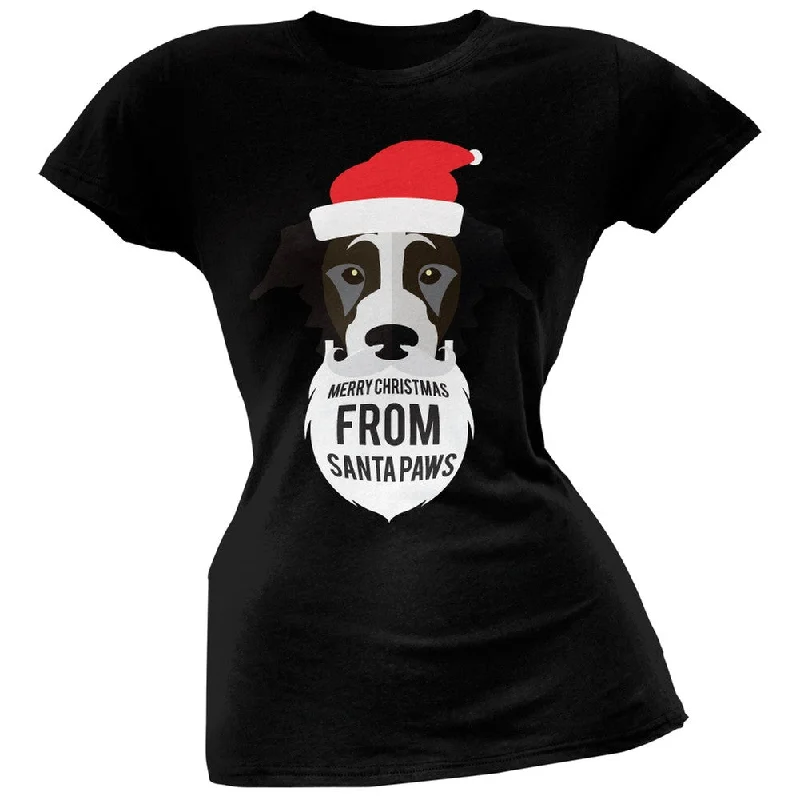 Statement T-ShirtsBlack Dog Santa Juniors T-Shirt