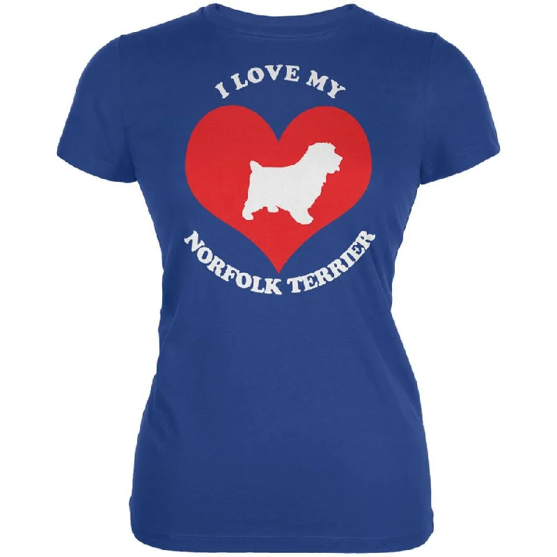 Minimalist T-ShirtsValentines I Love My Norfolk Terrier Royal Juniors Soft T-Shirt