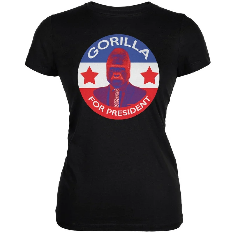 Collaborative T-ShirtsElection 2016 Gorilla For President Black Juniors Soft T-Shirt