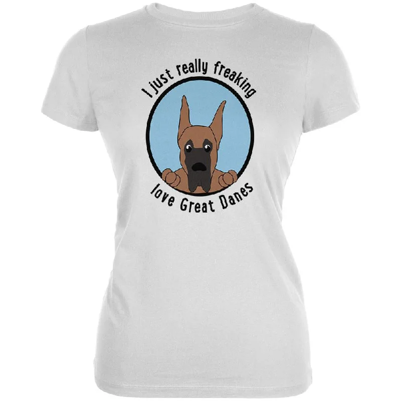 Skateboard T-ShirtsI Just Love Great Danes Dog Juniors Soft T Shirt