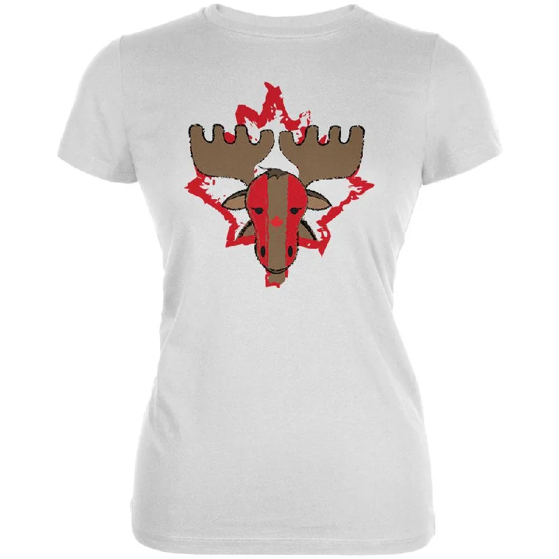 Compression T-ShirtsCanada Canadian Maple Leaf Moose Sports Paint Hockey Juniors Soft T Shirt