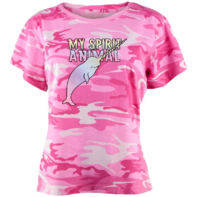 Hiking T-ShirtsMy Spirit Animal Narwhal Unicorn Of The Sea Pastel Juniors T Shirt