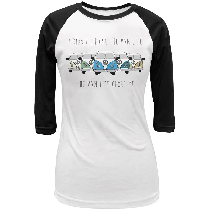 Fishing T-ShirtsHippie Van I Didn't Choose The Van Life Bus Camper Juniors 3/4 Sleeve Raglan T Shirt