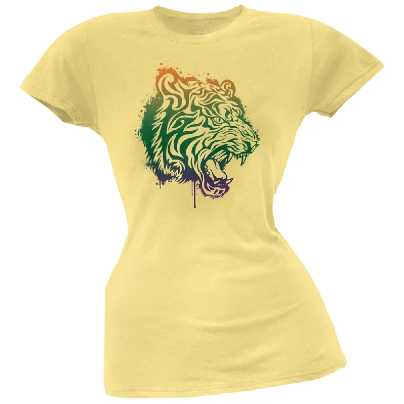 Performance T-ShirtsSplatter Tiger Yellow Soft Juniors T-Shirt