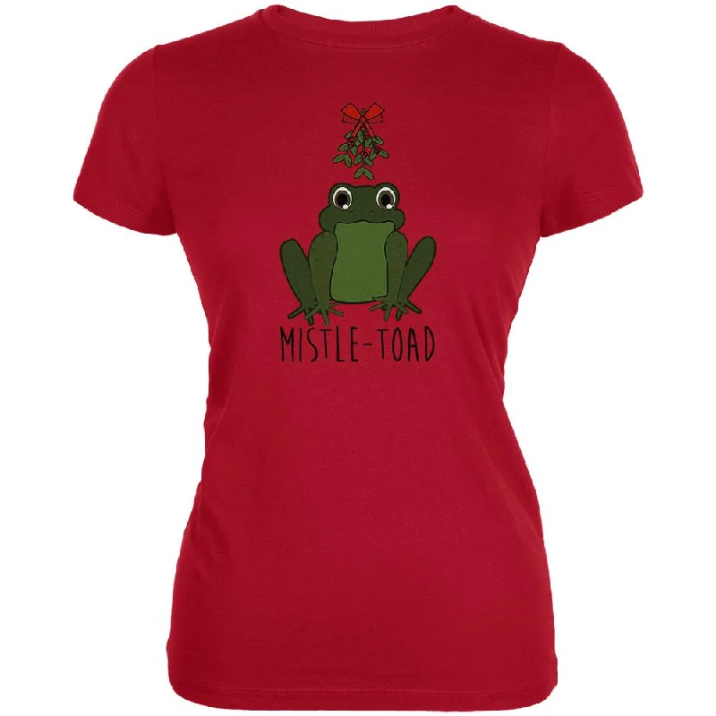 Pocket T-ShirtsChristmas Mistletoe Toad Funny Pun Juniors Soft T Shirt