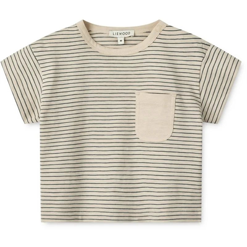 Metallic T-ShirtsLiewood Y/D Stripes Whale Blue/Sandy Dodoma Baby Stripe T-shirt