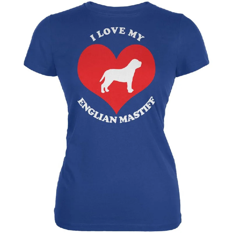 Formal T-ShirtsValentines I Love My Englian Mastiff Royal Juniors Soft T-Shirt