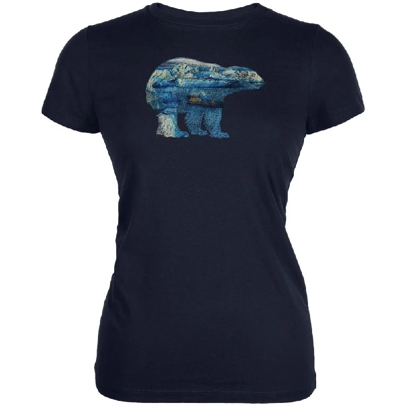 Hooded T-ShirtsPolar Bear Iceberg Snow Caps Juniors Soft T Shirt