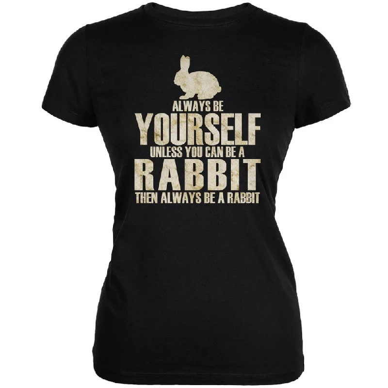 Slim Fit T-ShirtsAlways Be Yourself Rabbit Black Juniors Soft T-Shirt