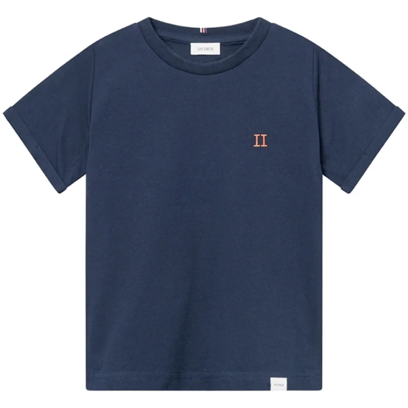 Relaxed Fit T-ShirtsLes Deux Kids Dark Navy/Orange Nørregaard T-Shirt