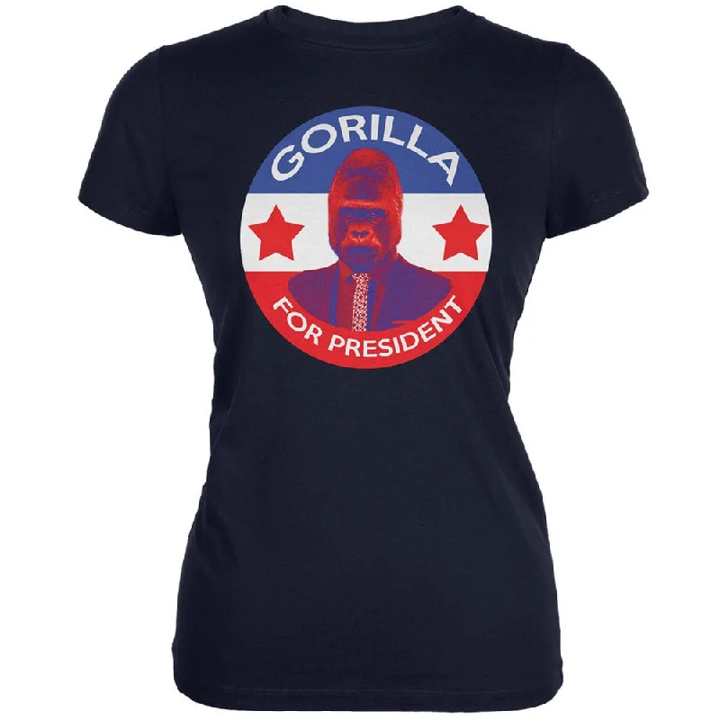 Artist T-ShirtsElection 2016 Gorilla For President Navy Juniors Soft T-Shirt