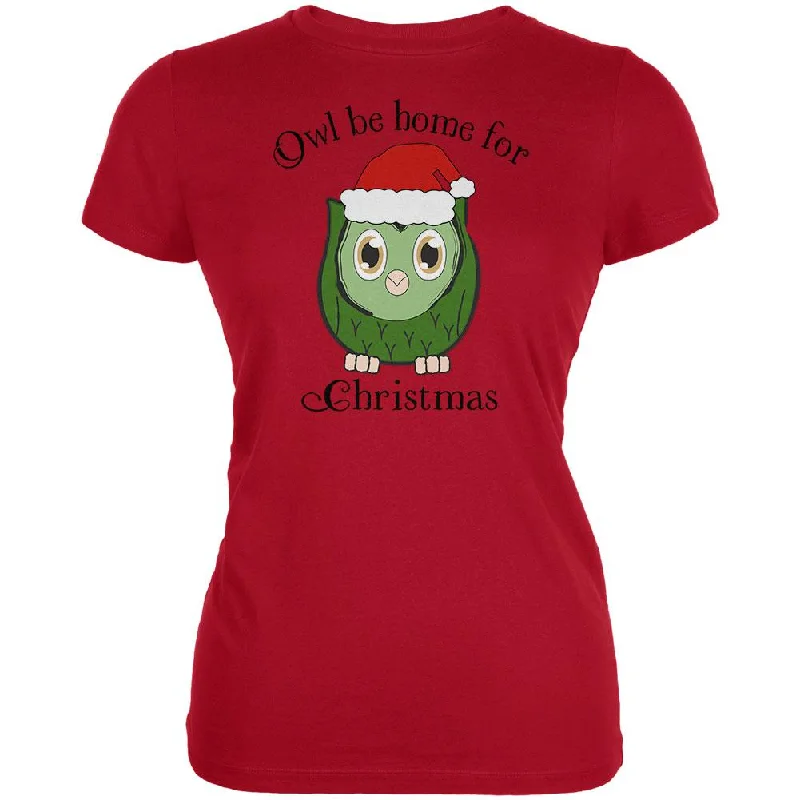 Artist T-ShirtsOwl I'll Be Home For Christmas Cute Funny Pun Juniors Soft T Shirt