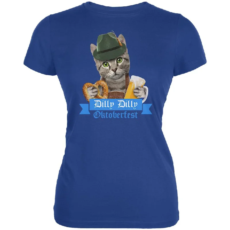 Colorblock T-ShirtsDilly Dilly Oktoberfest Funny Cat Juniors Soft T Shirt