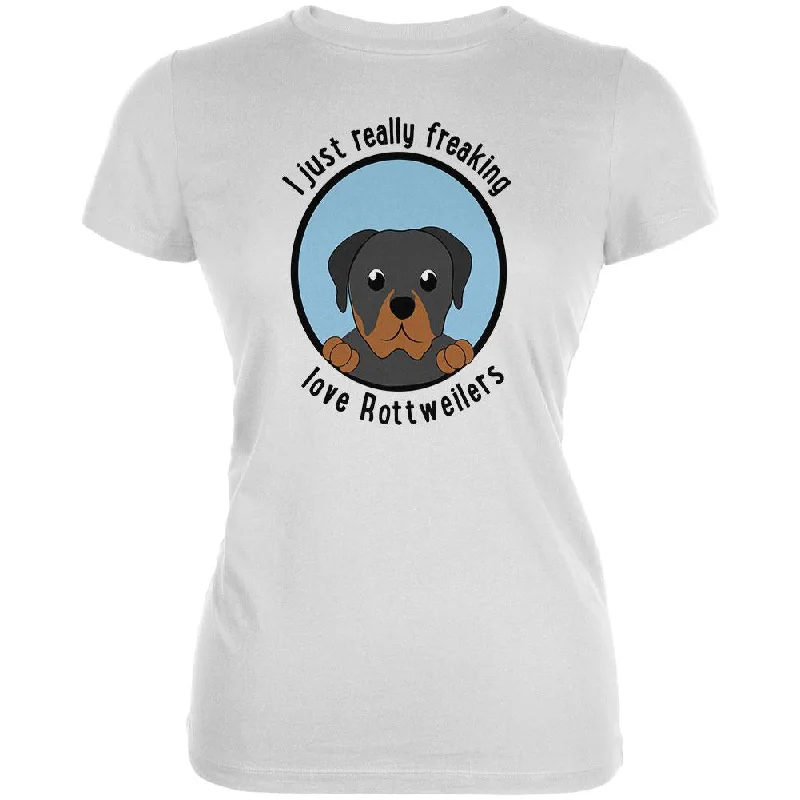 Retro T-ShirtsI Just Love Rottweilers Dog Juniors Soft T Shirt