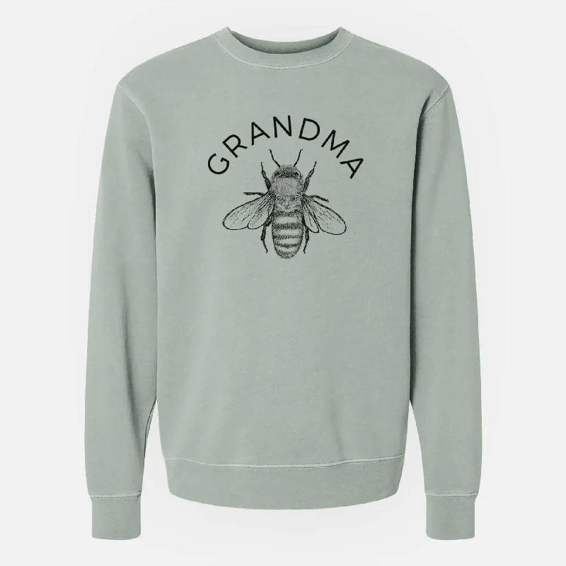 Ribbed Cuff HoodiesGrandma Bee - Unisex Pigment Dyed Crew Sweatshirt