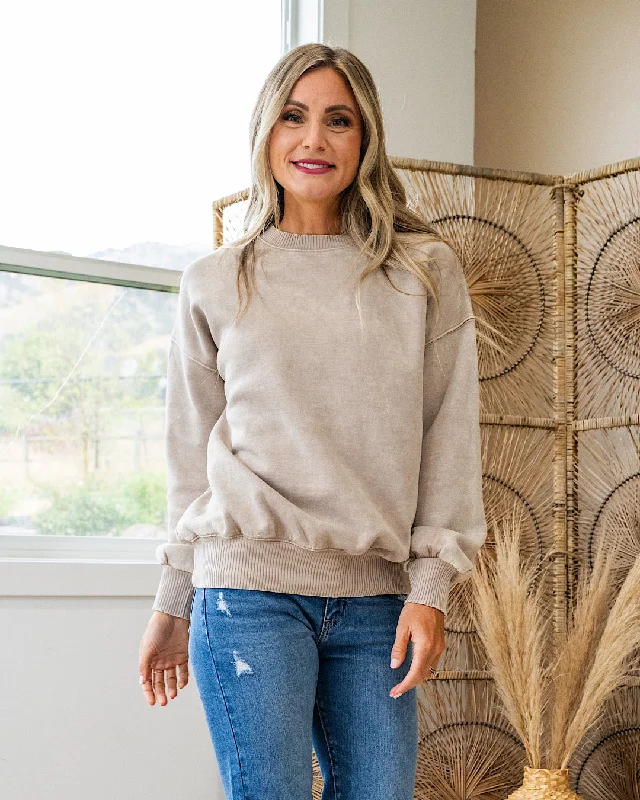 NEW! Boyfriend Crewneck Sweatshirt - Ash Mocha