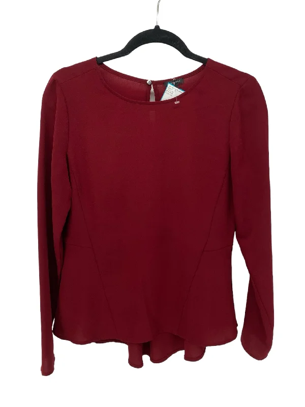 Ann Taylor Misses Size 4 Burgundy LS BlouseAsymmetrical Shirts