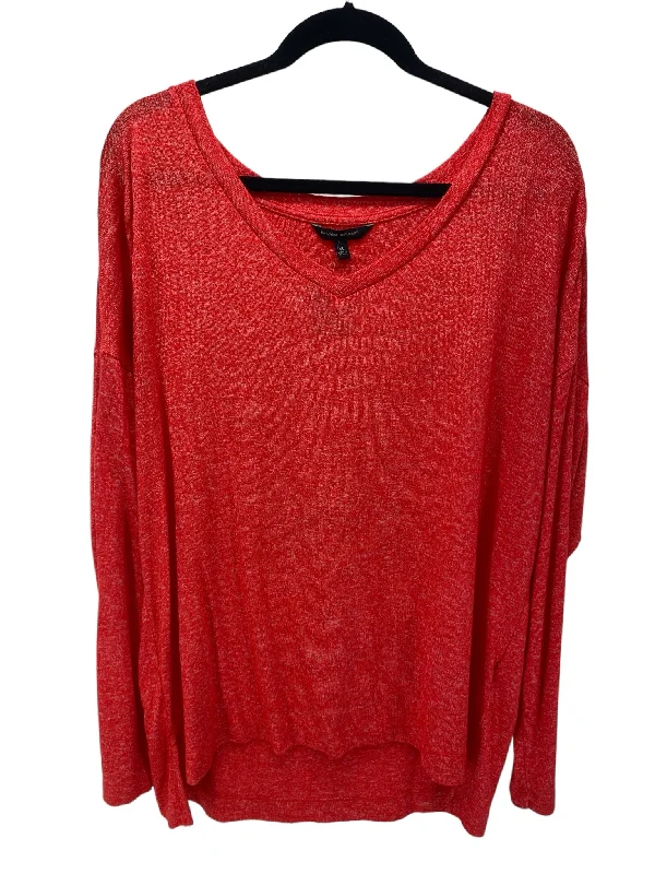 Banana Republic Misses Size XL Red LS BlouseSatin Shirts