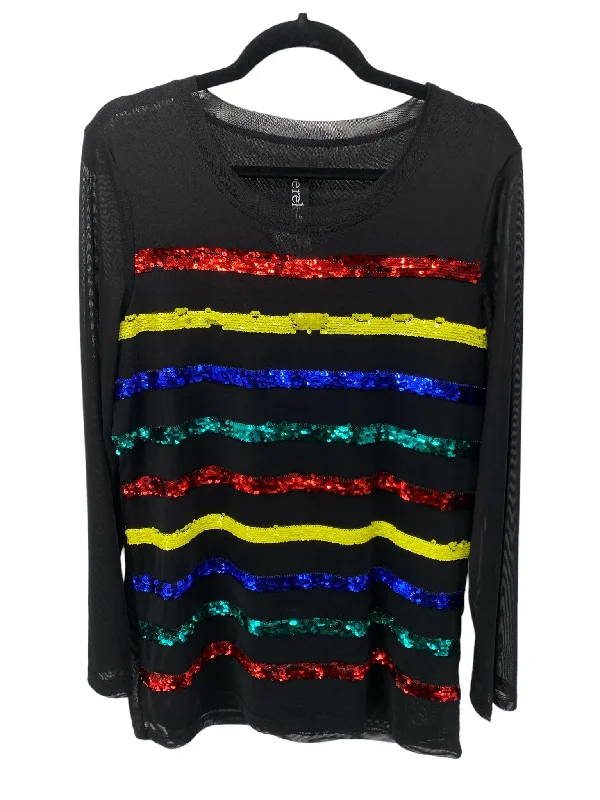 Berek Misses Size Medium Black Multi LS BlouseWrap Shirts