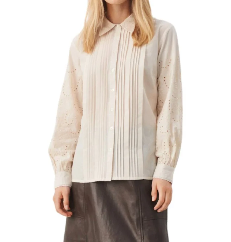 Carole Blouse In Whitecap GrayLace-Up Shirts