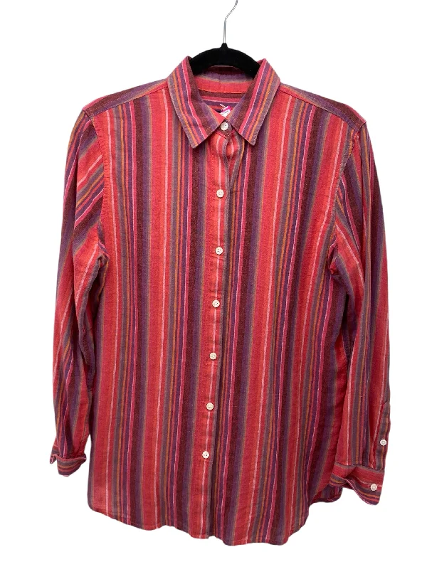 Chaps Misses Size Small Red Multi LS BlouseCycling Shirts