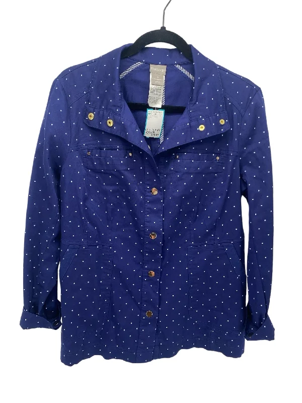 Chico's Misses Size Chico's 0 (4) Blue LS BlouseStudded Shirts