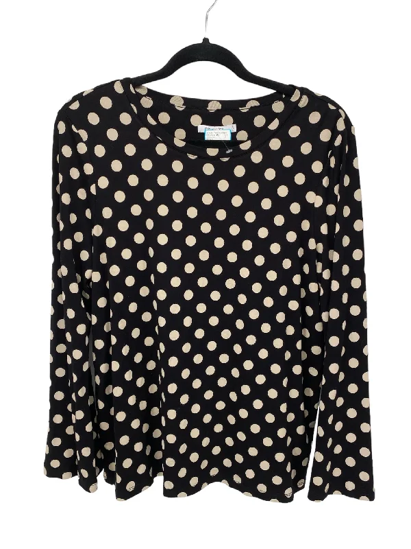 Chico's Misses Size Chico's 2 (12) Black Print LS BlouseStudded Shirts