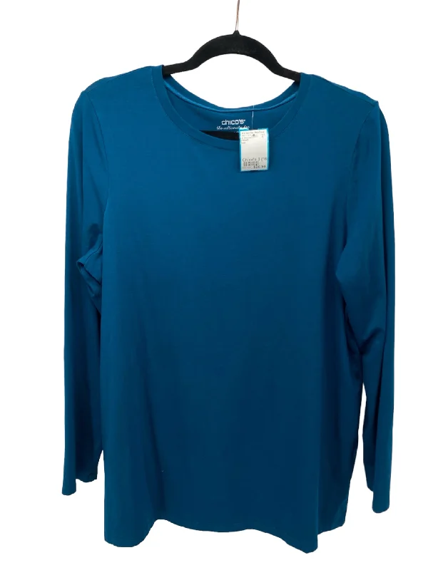 Chico's Misses Size Chico's 3 (16) Teal LS BlouseFitted Shirts