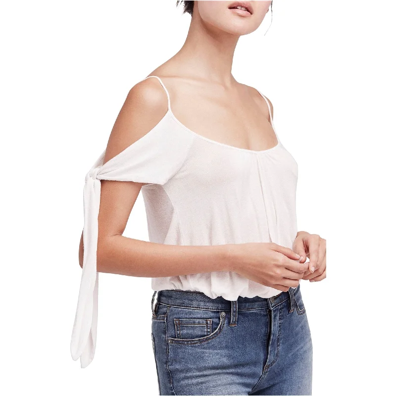 Free People Womens Believe Me Cold Shoulder Blouse, Off-White, X-SmallBamboo Shirts