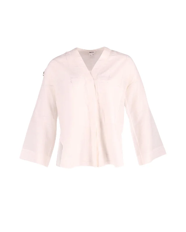 Helmut Lang Casual Blouse in White CottonWork Shirts