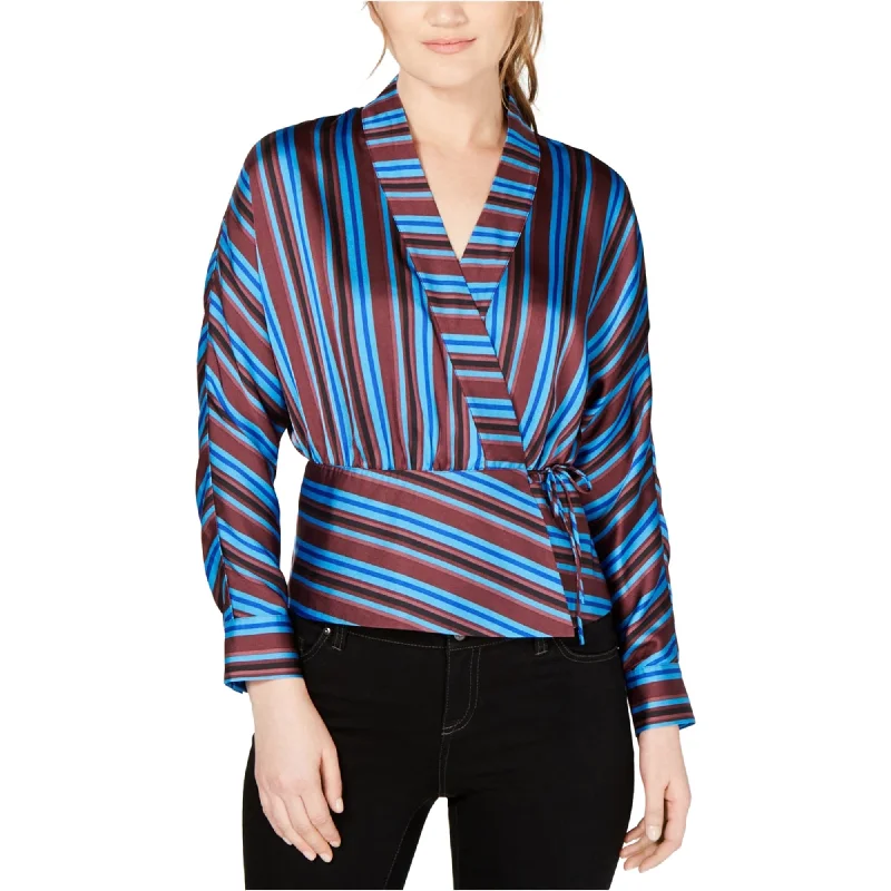 I-N-C Womens Striped Wrap BlouseYoga Shirts