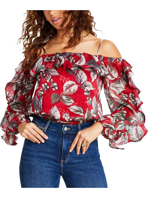 Iggy Womens Floral Off-The-Shoulder BlouseBranded Shirts