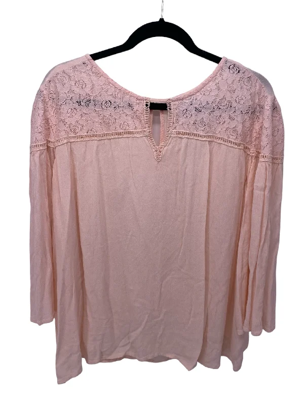 It's SO You Boutique Misses Size L/XL Pink LS BlouseOversized Shirts