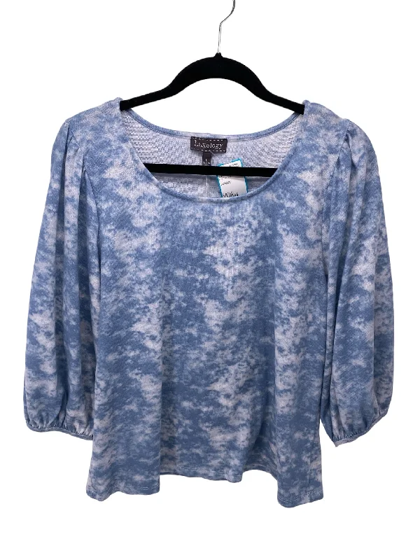 It's SO You Boutique Misses Size Large Blue Tie Dye 3/4 BlouseCropped Shirts